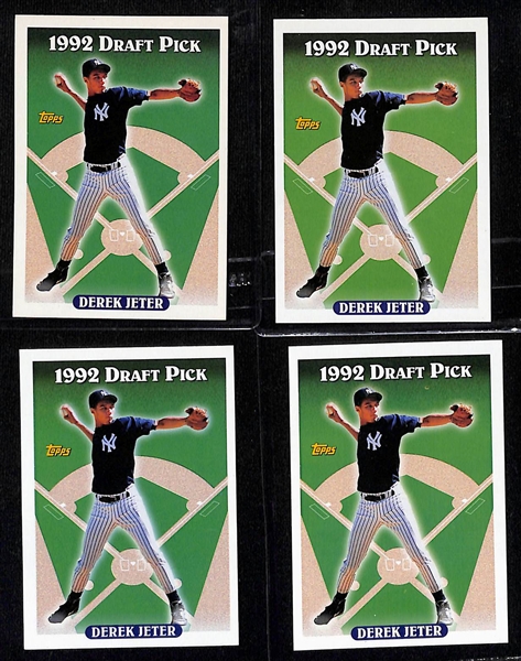 Lot of (25+) Derek Jeter Cards with Rookies and Inserts inc. (4) 1993 Topps Rookies, 1993 Score Select Rookie, (2) 1993 Upper Deck Rookies, +